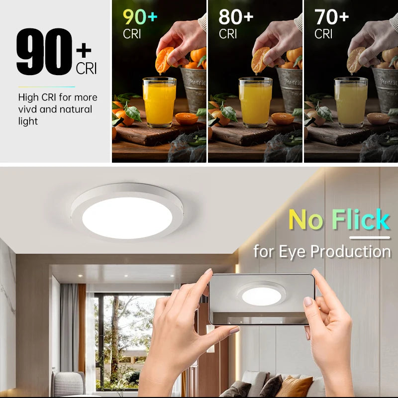 plafonnier led moderne blanc rond carré adaptateur 110240v ccc rohs ul