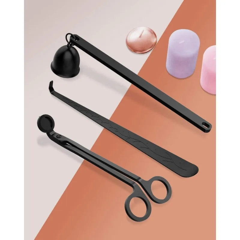 kit entretien bougie rose noire coupe mèche nettoyage clip deco élégante moderne outil maintenance