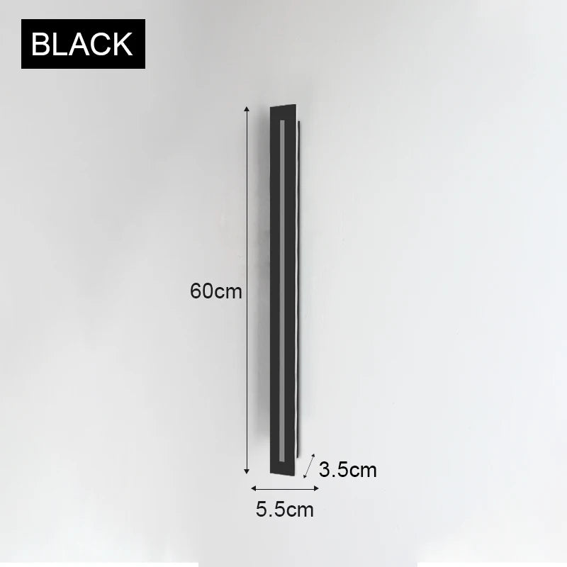 lampe murale led extérieure moderne noir blanc 40cm 60cm 80cm 100cm 120cm