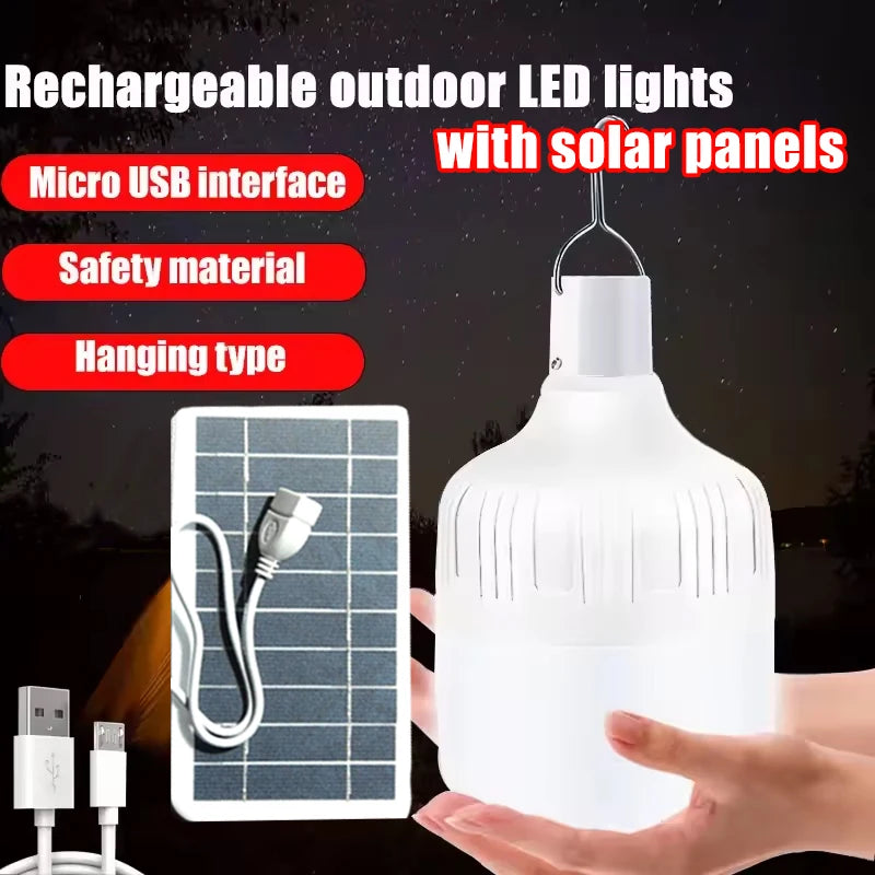 lampe led rechargeable blanc moderne ip66 usb solar panel camping nuit sécurité eye protection