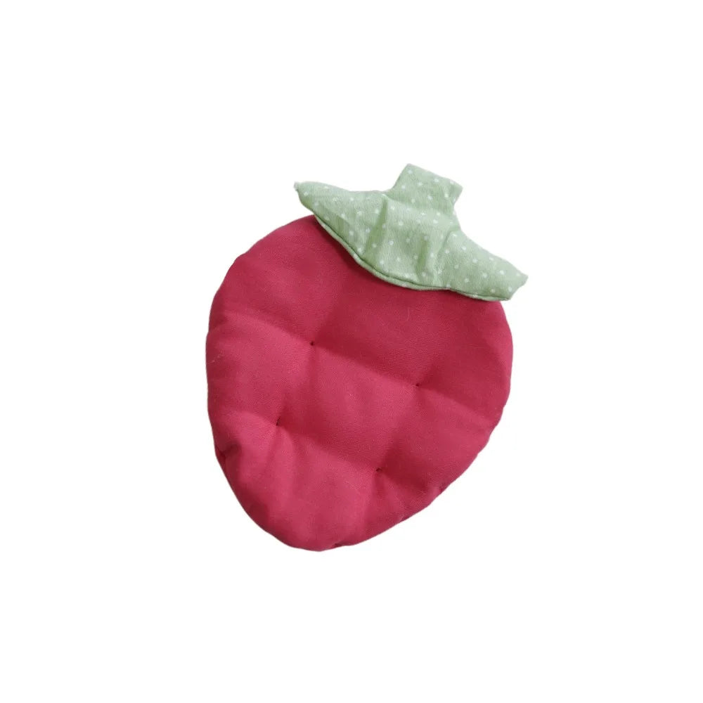 coussin protection tasse moderne pois blanc feuille verte rouge blanc rose