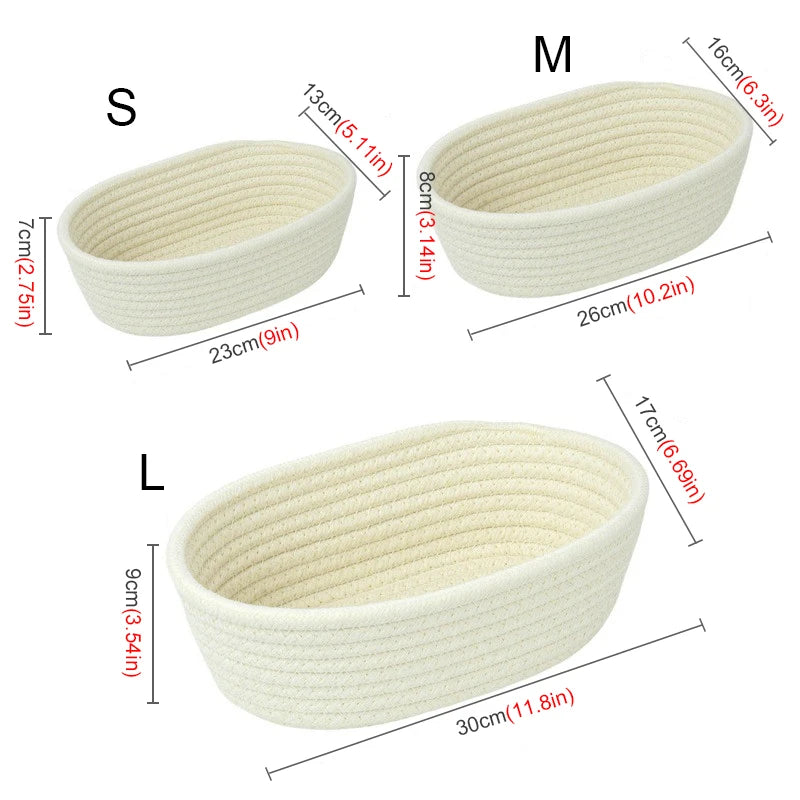 corbeilles rangement tissées coton multifonctionnel moderne beige gris blanc stockage écologique maison
