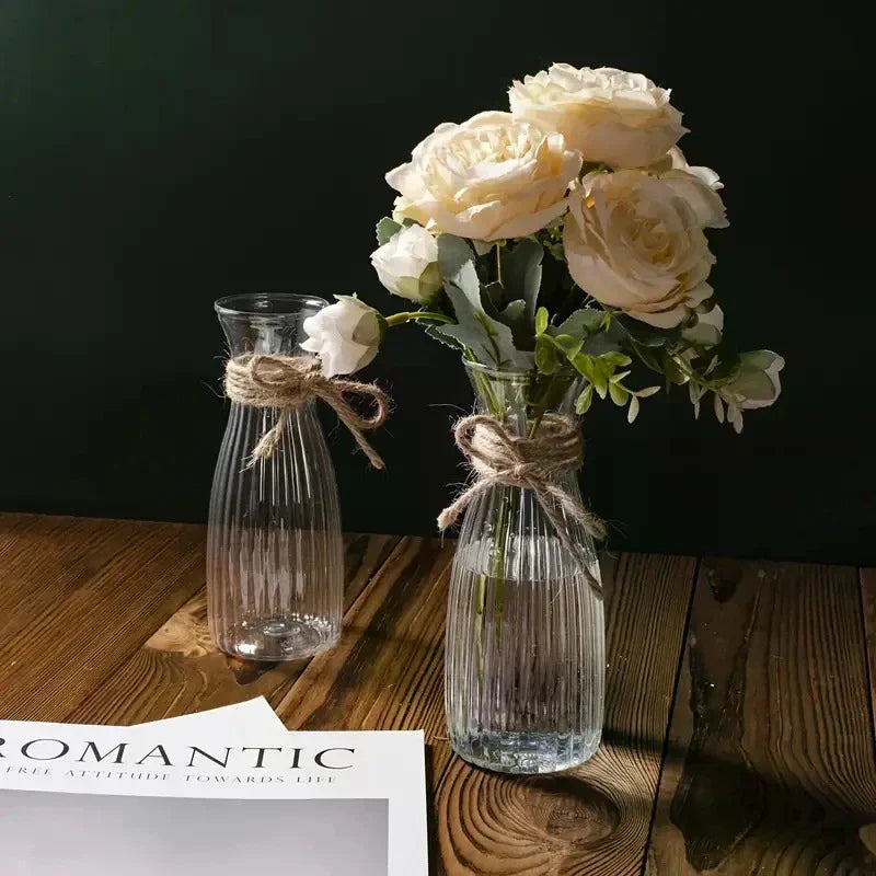 vases transparents rayés modernes décoration table maison fêtes mariage banquets