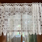 rideau blanc brodé dentelle fleur vintage translucide fenêtre maison polyester