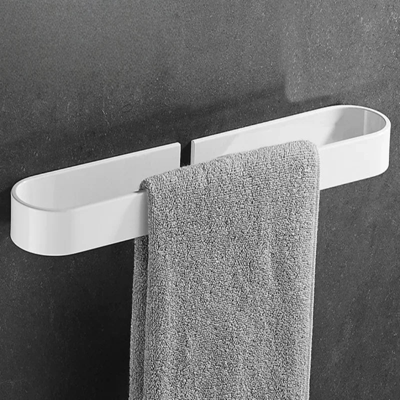 porte serviettes mural blanc noir gris aluminium moderne lisse autonome simple fixations