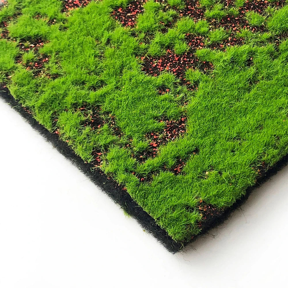 tapis artificiel vert pelucheux moderne décoration extérieure anniversaire exposition bricolage deux poupées chevaux