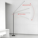 lampe sol moderne 150cm noir blanc led télécommande étude chambre salon