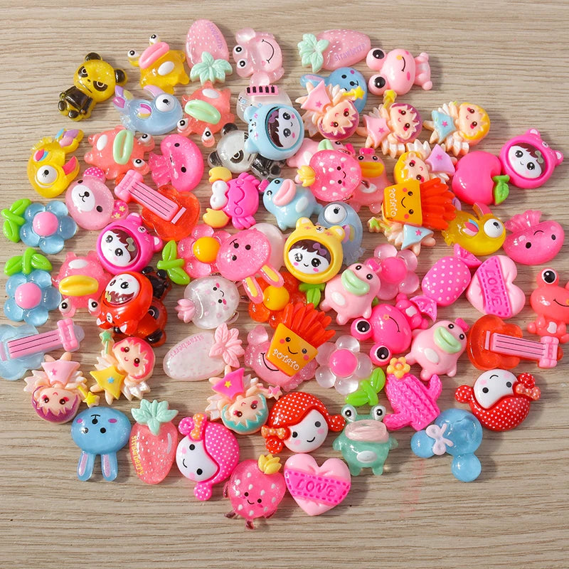 charms animaux mignons rose bleu vert orange bijoux adhésifs cartoon fashion