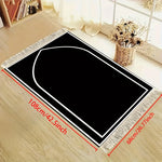 tapis prière musulman noir blanc arc minimaliste polyester extérieur voyage pliable portable