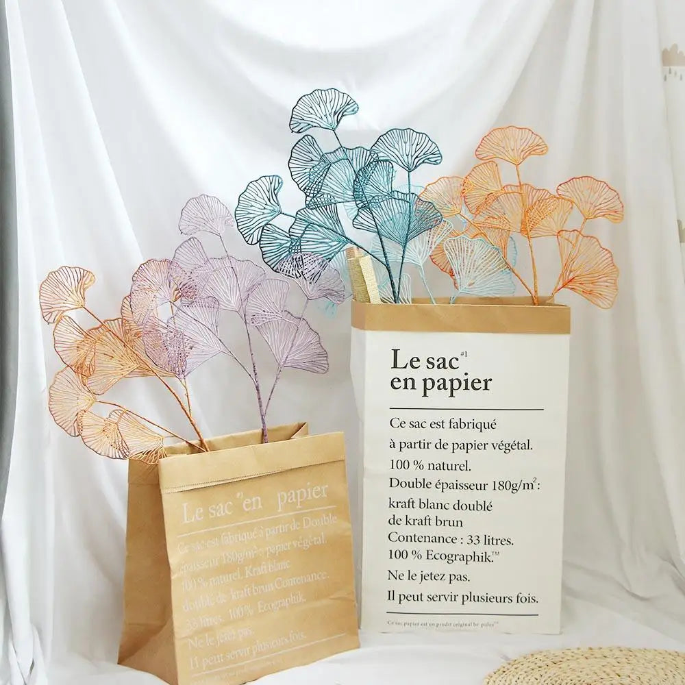 bouquet artificiel feuilles stylisées multicolore moderne minimaliste 67cmextérieur exposition decoration