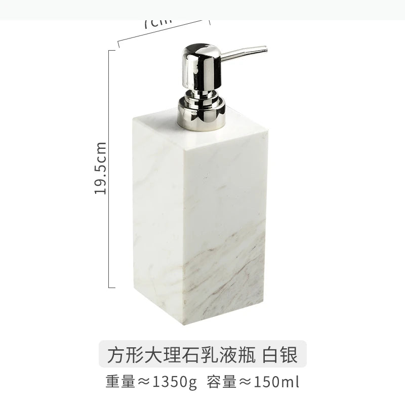 distributeur savon liquide marbre moderne noir blanc gris élégant salle bain