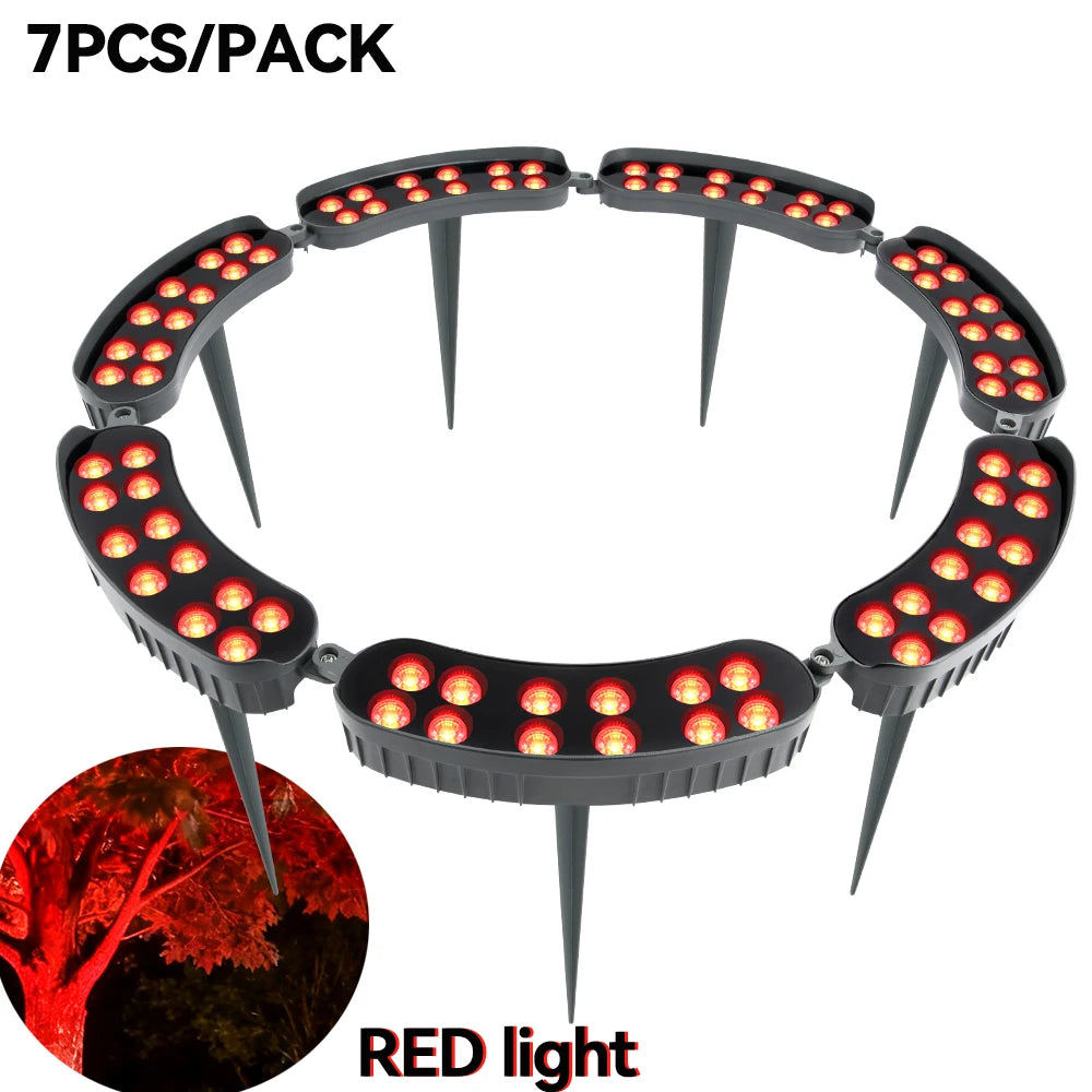 lumière jardin extérieure ip65 led rouge bleu chaude moderne spikes autonomes flux2492000