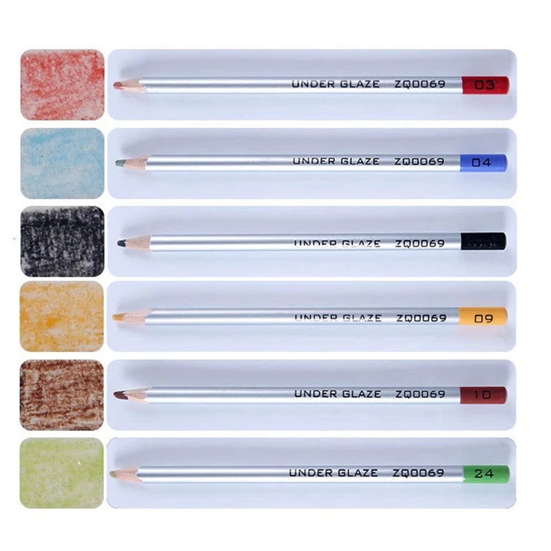 crayons colorier classiques rouge bleu noir jaune marron vert différents textures opaques