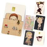 cartes crédit personnalisées dessins animaux illustration cartoon animaux fleurs maison