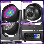 projecteur led moving head effet faisceau wash zoom dmx discothèque fête concert mariage