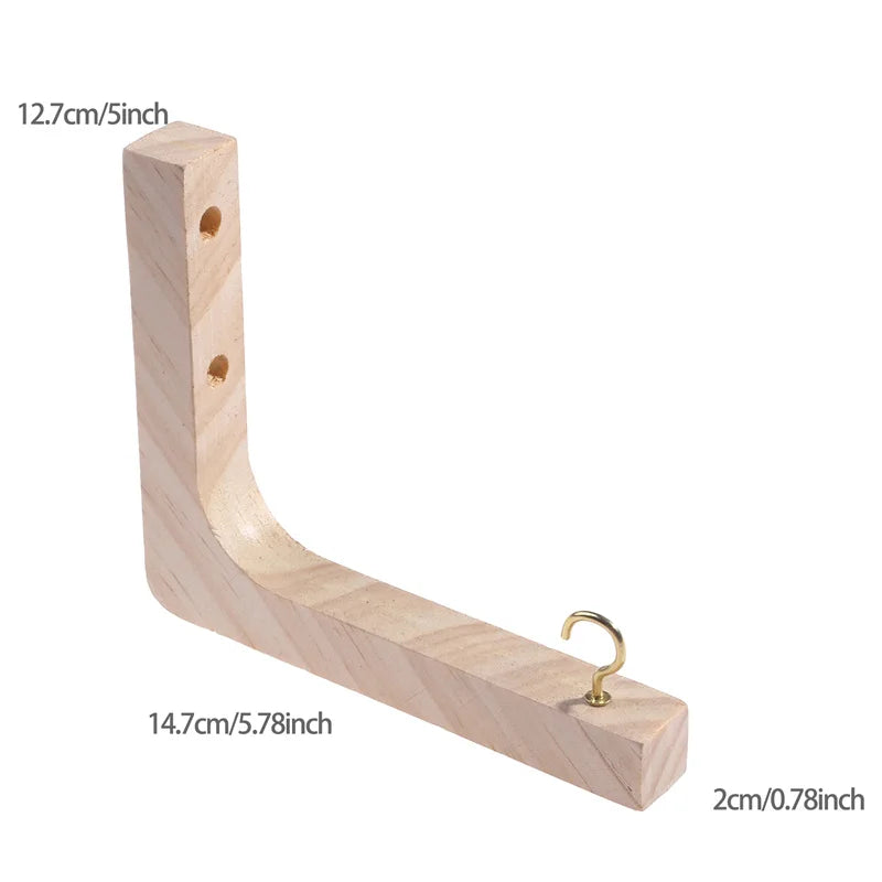 support mural bois naturel suspension plante fleur lanterne éolienne balcon intérieur extérieur moderne vis
