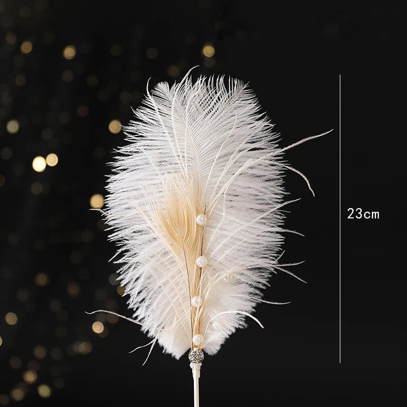 décoration gâteau cygne transparent plumes blanches paillettes argentées mariage anniversaire saint valentin festive