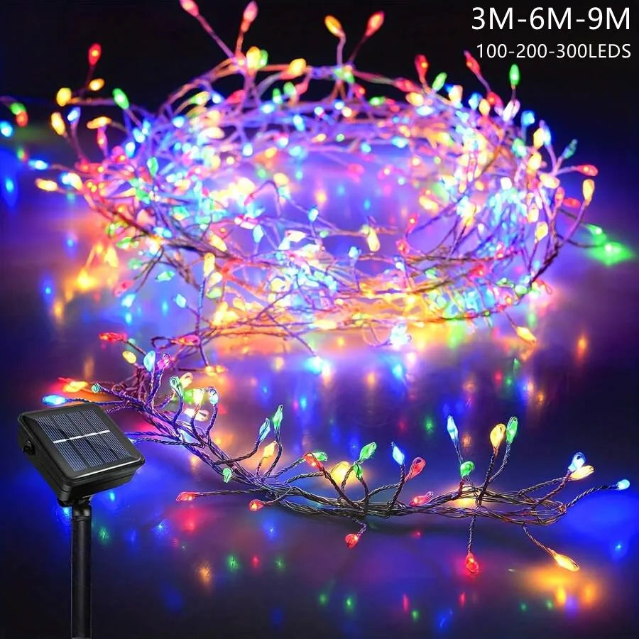 guirlande lumineuse solaire multicolore 100 led 3m moderne jardin fêtes mariage noël