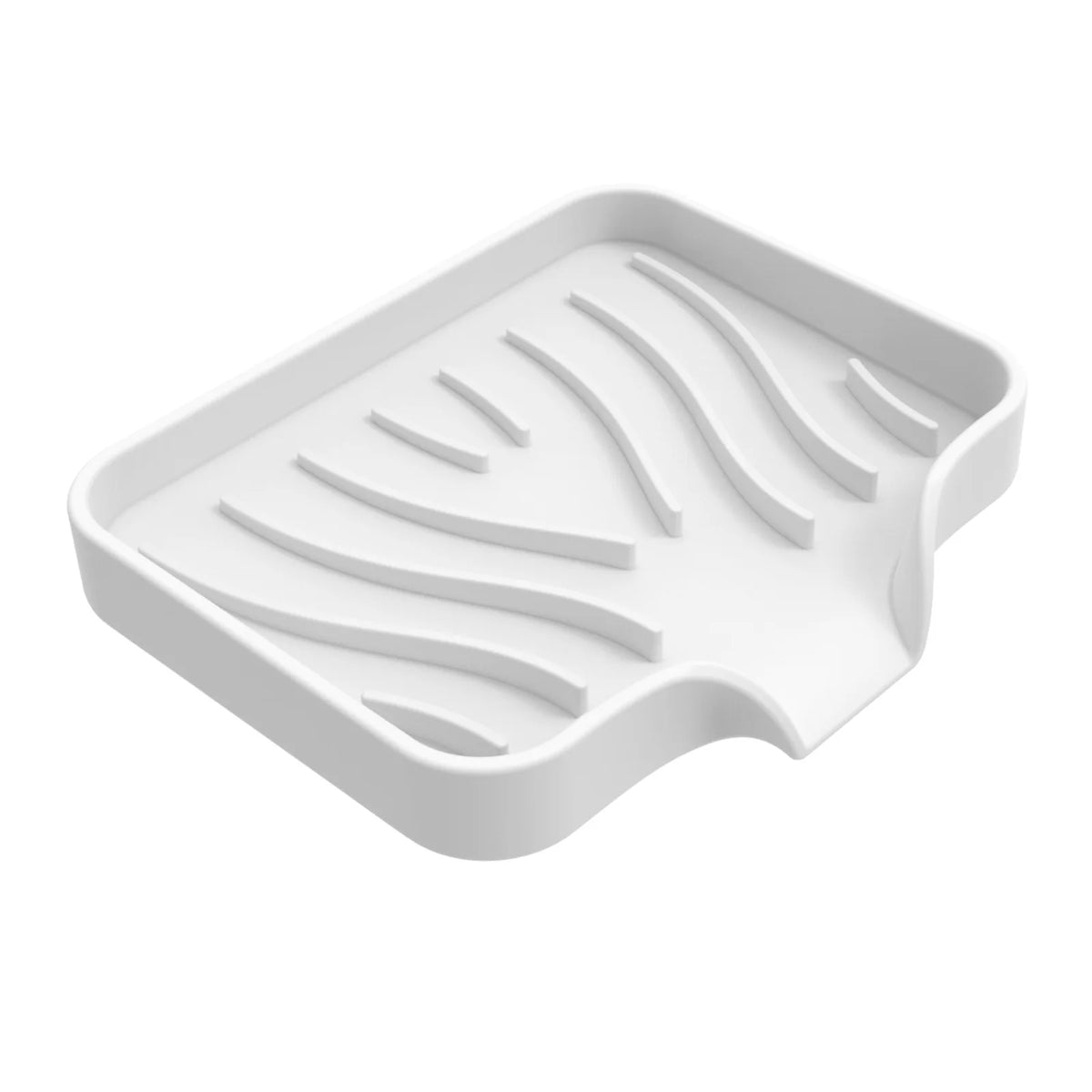 support savon silicone rayures ondulées gris noir vert moderne pratique