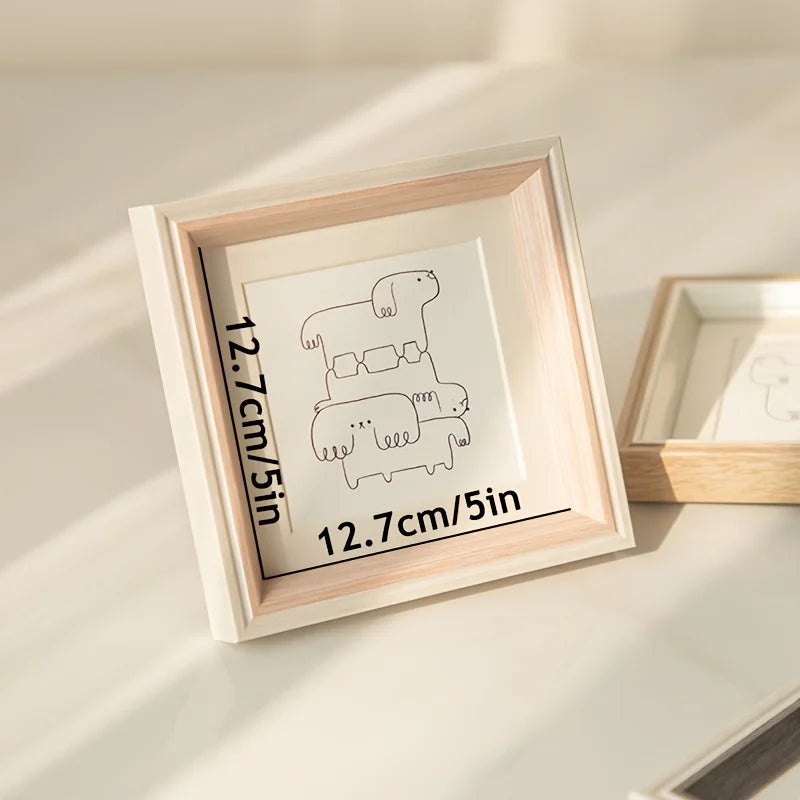 cadres photo minimalistes pouces lots rose doré blanc décoration contemporain