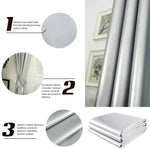 rideau blackout moderne plissé opaque argenté gris blanc chambre polyester