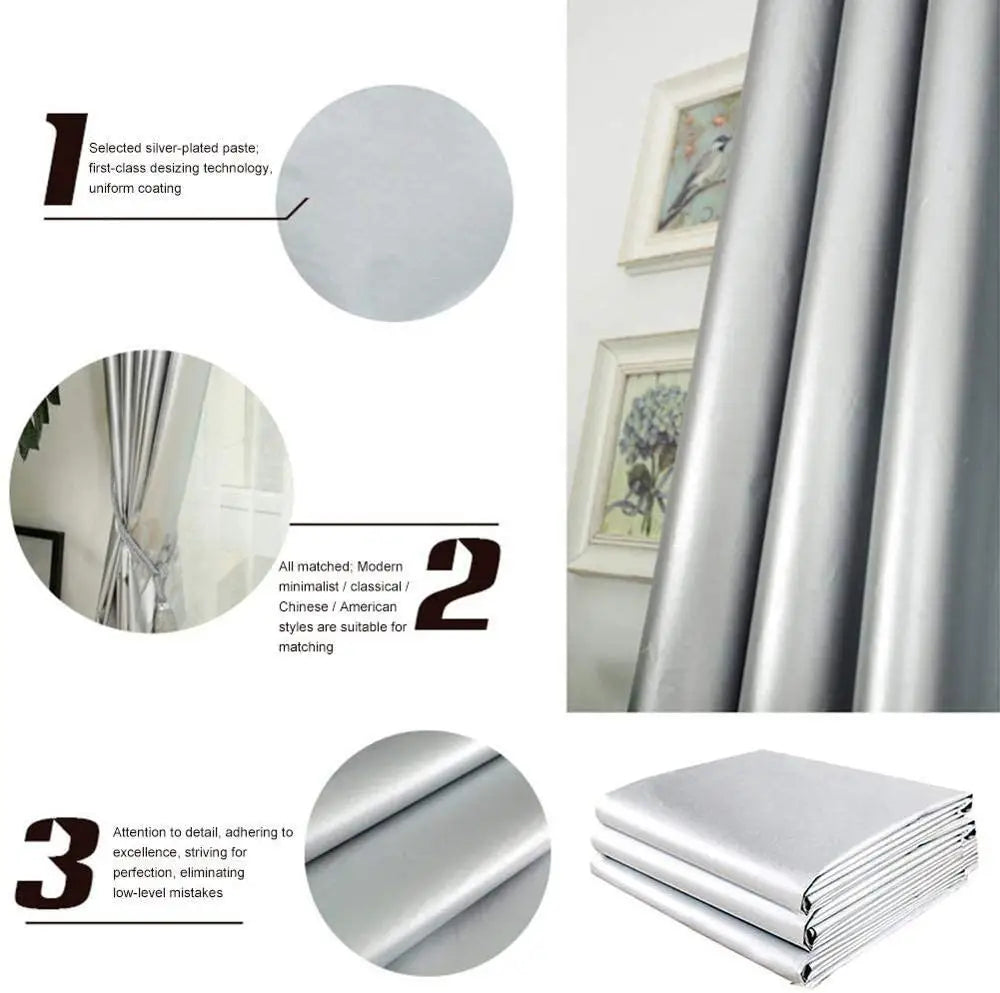 rideau blackout moderne plissé opaque argenté gris blanc chambre polyester