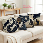 housses coussin imprimées boho chats papillons fleurs moderne 45x45cm respectueux environnement non toxique polyester