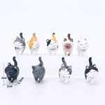 figurines chats cartoon mignon colliers gris noir blanc orange bébé animaux