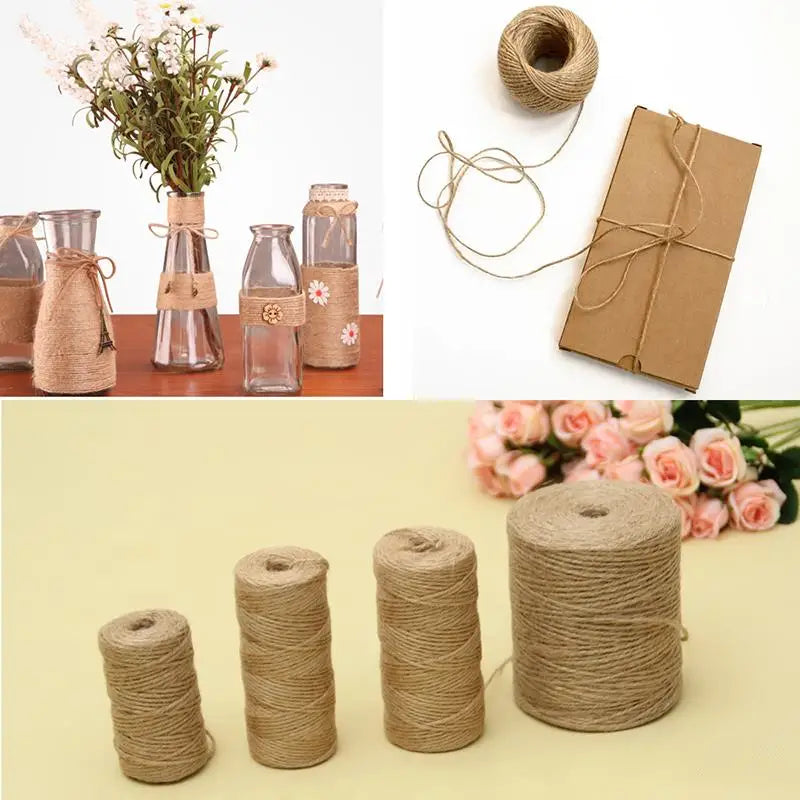 corde jute naturelle rustique artisanal marron clair fibres apparentes 100m 50m 300m bricolage decoration