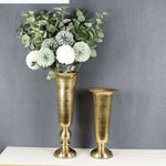 vase métal or argent texture hammered moderne décoration intérieure fleurs artificielles grande taille