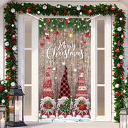 Décoration de porte de Noël en polyester avec flocons de neige scintillants - Accessoire festif