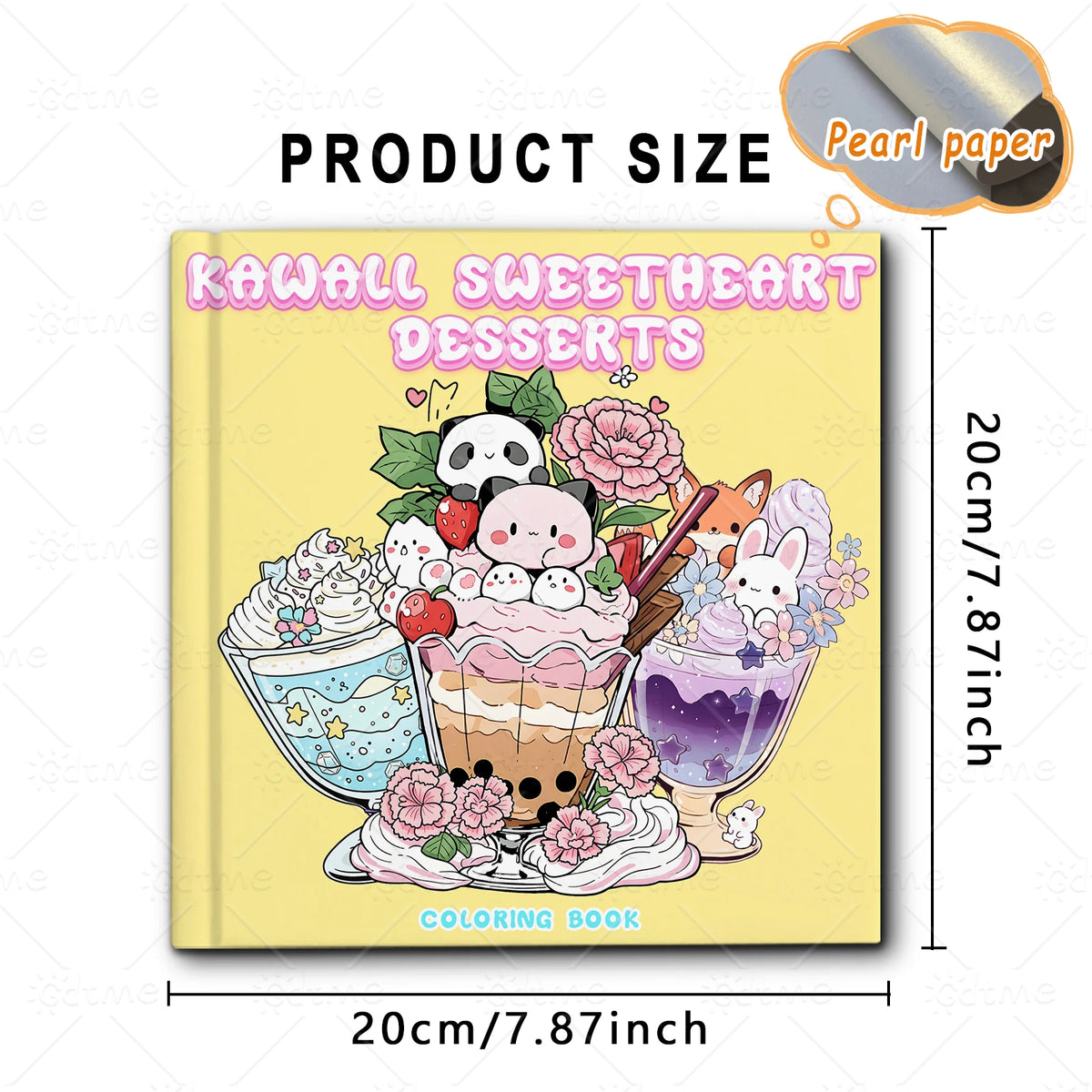 livre coloriage adultes dessins animés kawaii desserts animaux fleurs papier opaque crayons feutres gommes