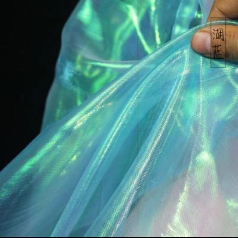 tissu organza transparent brillant polyester polyvalent mariage décoration table moderne élégant vert rose bleu