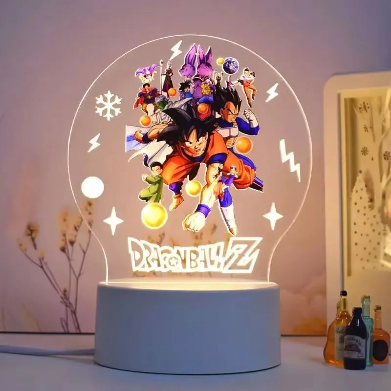 lampe led dragon ball transparente personnages goku animation décoration noël moderne