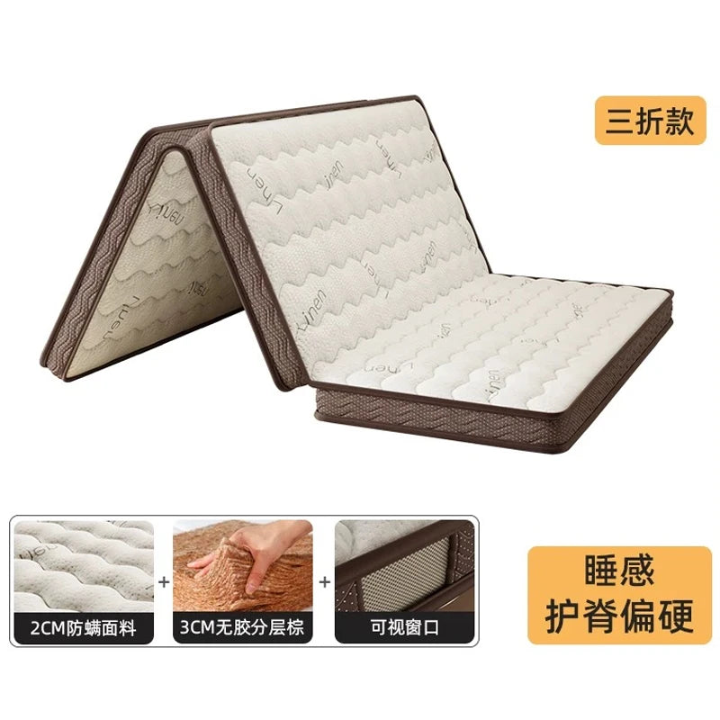 matelas fibre coco naturelle beige marron rayures horizontales moderne tissu épais chambre maison sofa