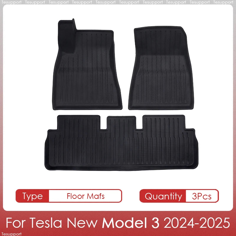 tapis sol voiture tesla model noir rayures horizontales moderne antidérapant imperméable