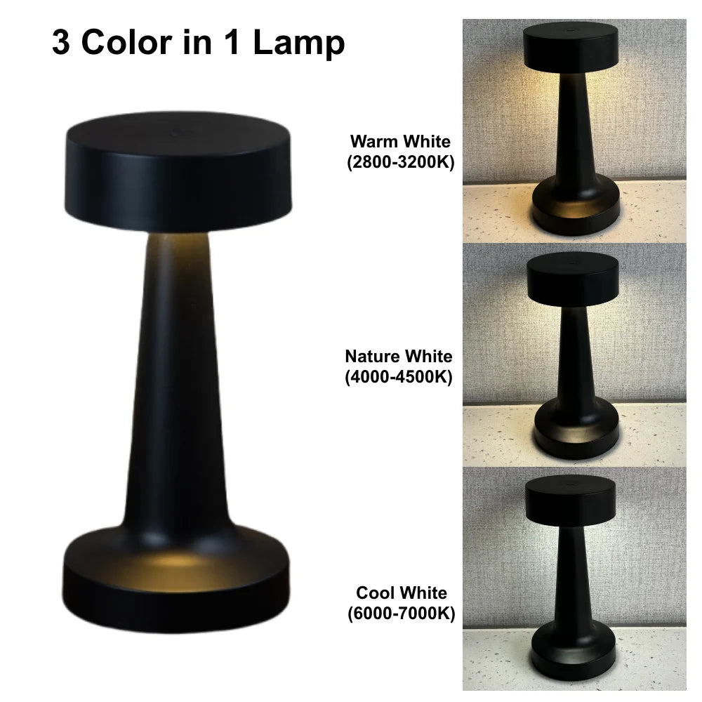 lampe table rechargeable or argent moderne minimaliste lisse brillante chambre