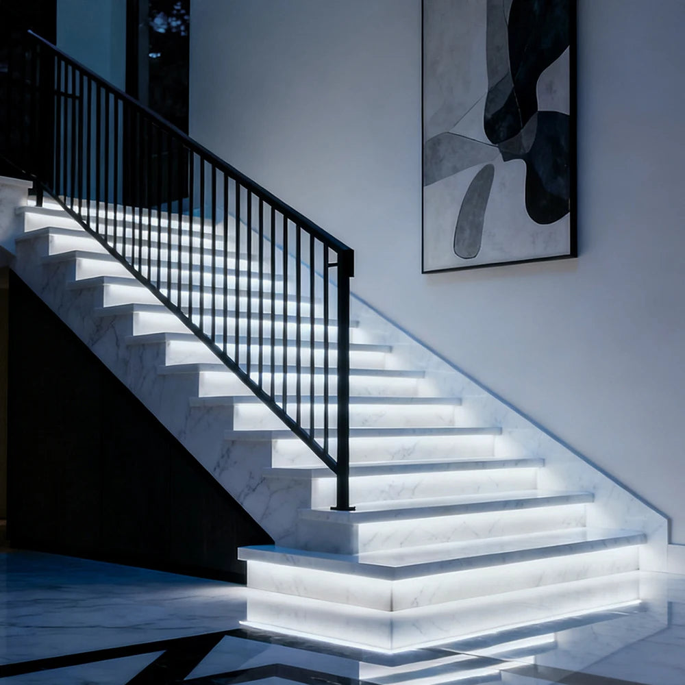 ruban led blanc 400 led 5m 2700k 6000k 12v 24v adhésif moderne