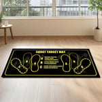 tapis squat noir blanc rose motifs chaussures pratique sportif yoga pilates exercices jambes hanches