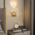lampe murale moderne or transparent paillettes dorées led 13cm 16cm
