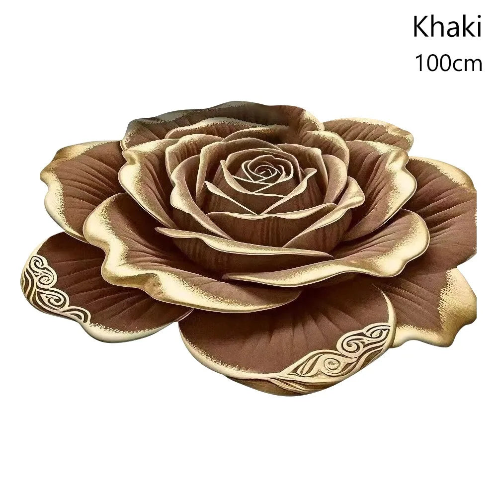 tapis 3d fleurs polyester moderne bleu jaune marron rose violet anti dérapant salon chambre