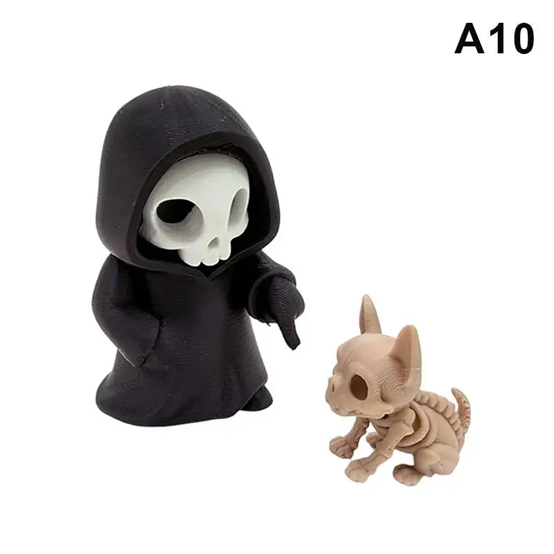 figurines squelette crâne bonbons casque livre halloween decoration maison erotique cartoony