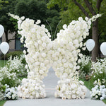 Décoration murale arche fleurs variées romantique violet rose blanc bleuclair vert extérieure