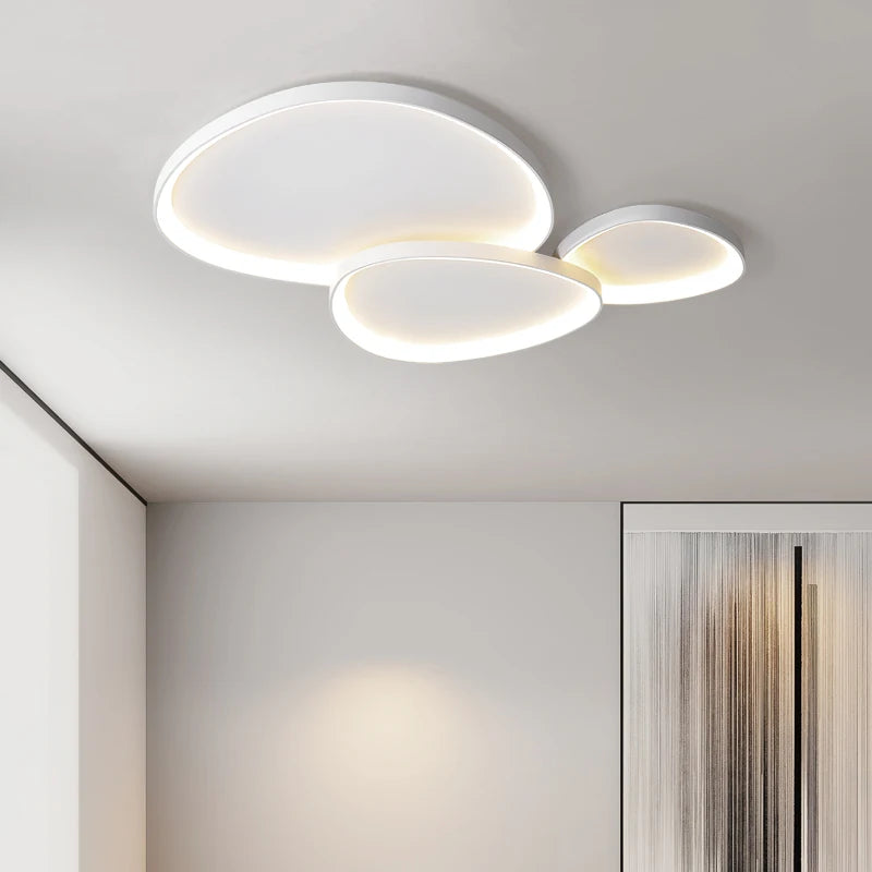 plafonnier led moderne blanc rond lumineux intérieur salon chambre salle manger