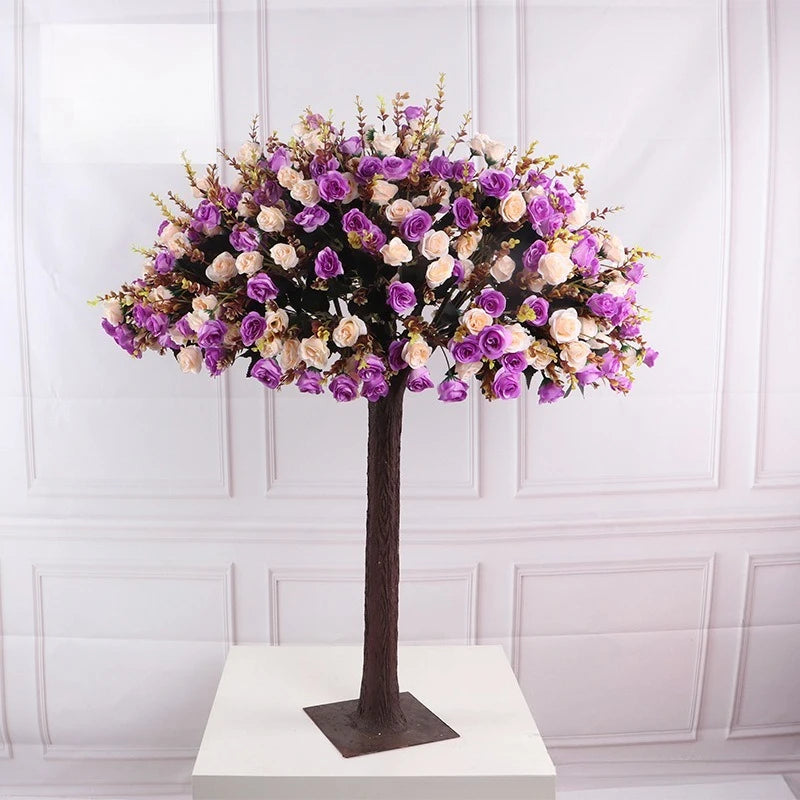 arbre artificiel fleurs naturel moderne minimaliste blanc rose violet rouge décoration extérieur anniversaire mariage