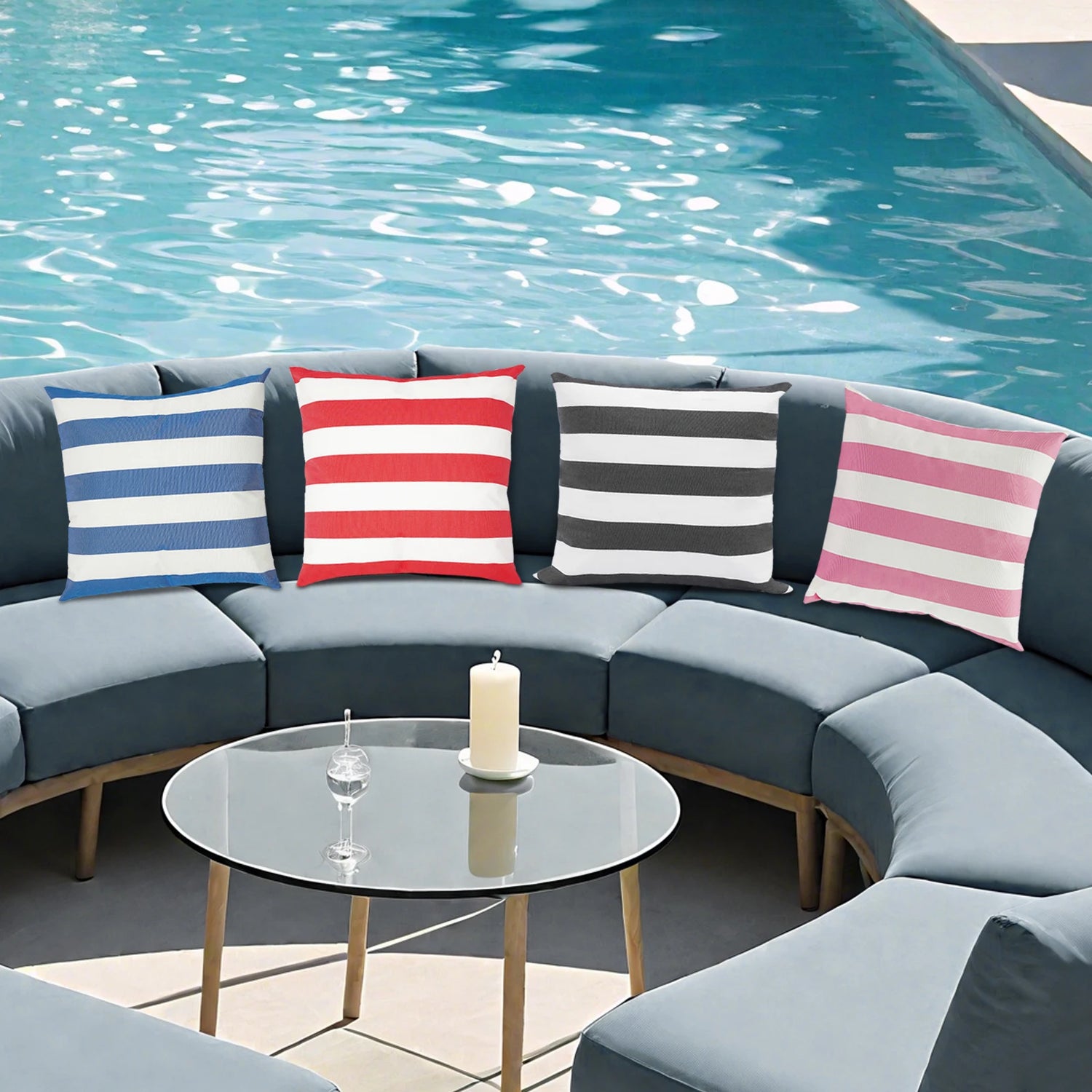 Coussin de canapé imperméable noir pour salon de jardin