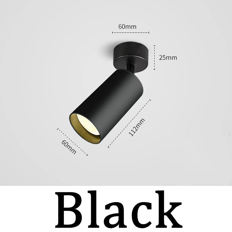 spots lumineux modernes noirs blancs rotatifs gu10 aluminium poli led éclairage quotidien