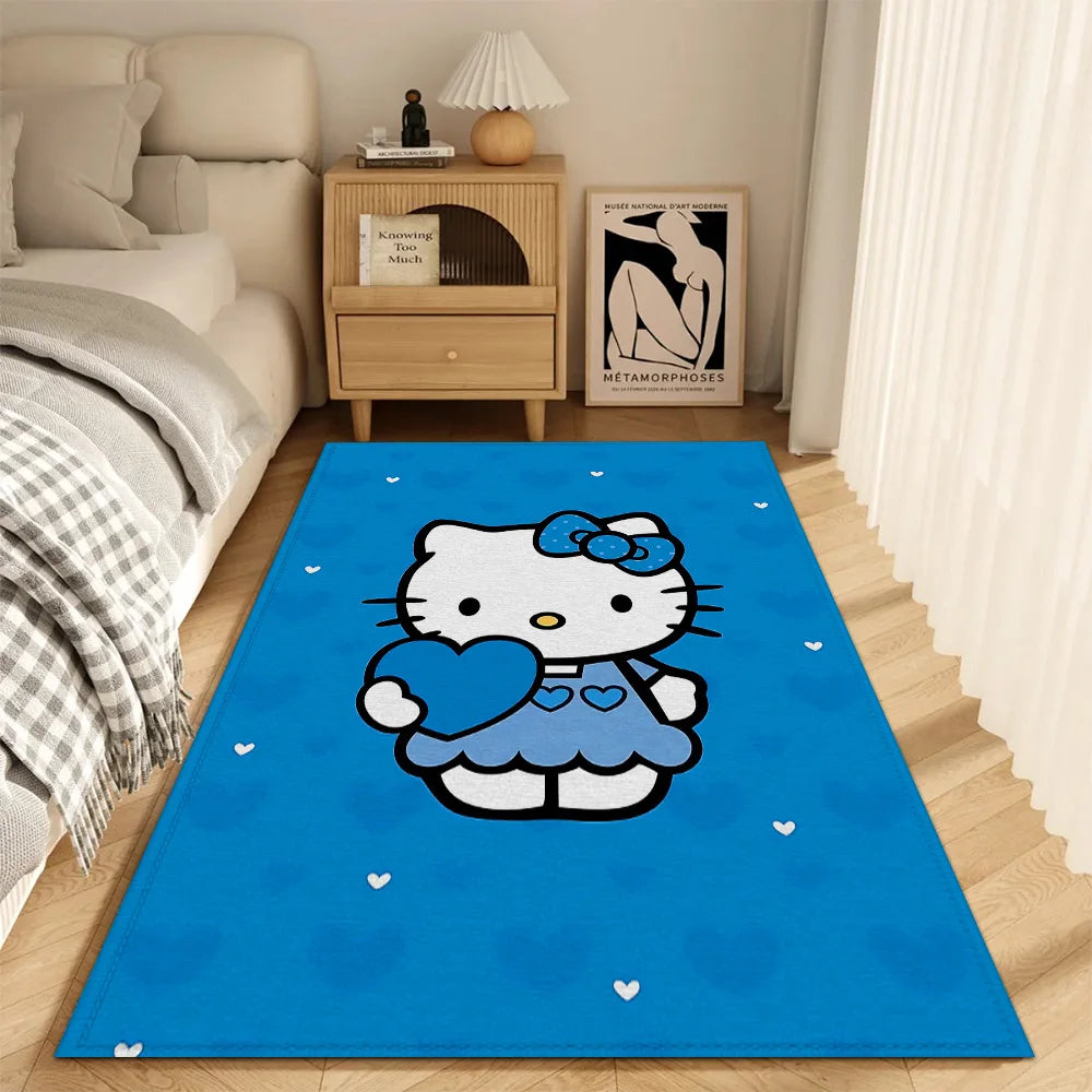 tapis sol moderne décoratif motif coeurs personnages cartoon velours chambre salon porte entrée