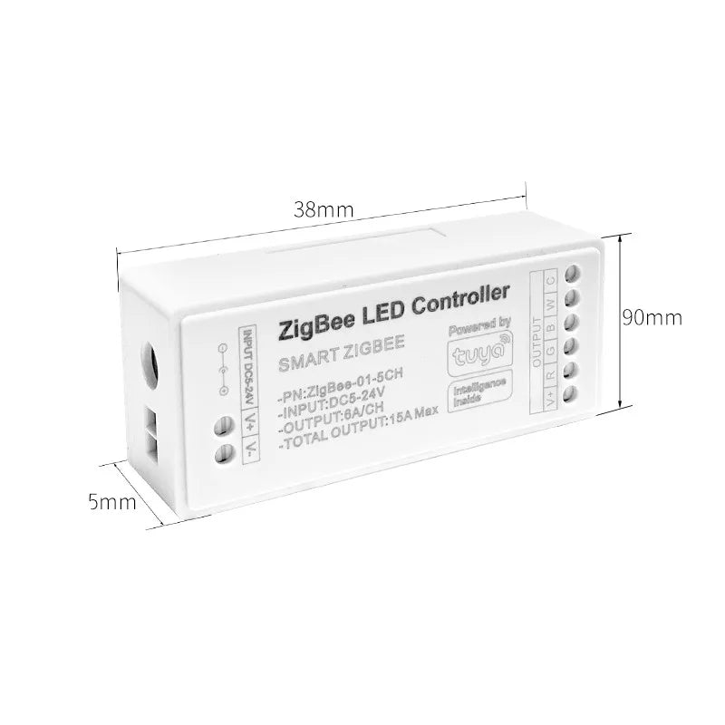contrôleur led zigbee smart 12v 24v rgb cct interrupteur alexa blanc moderne