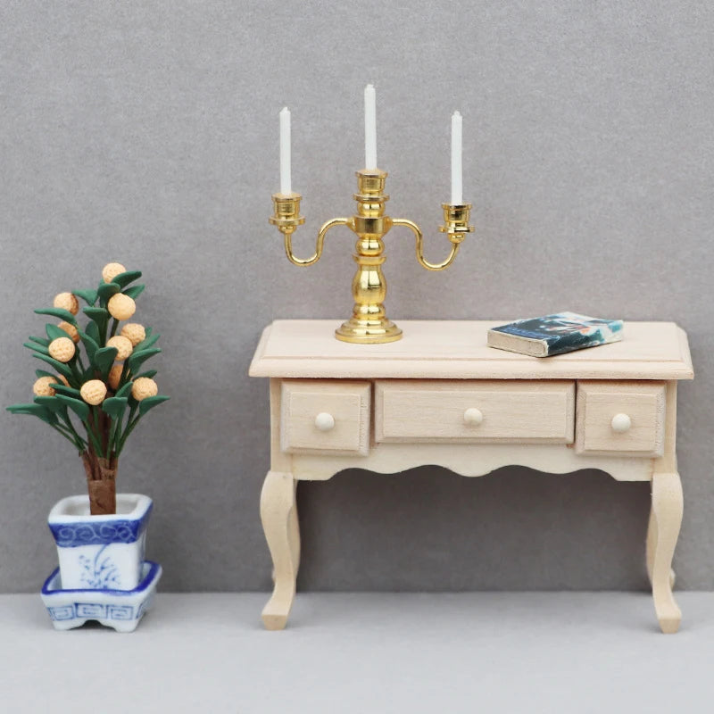 meuble miniature bois classique commode tiroirs blancs décoration intérieure miniature animaux nature